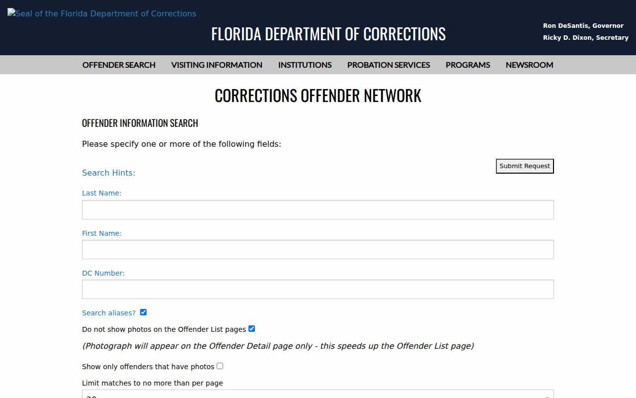 Hendry County criminal history Florida corrections offender search