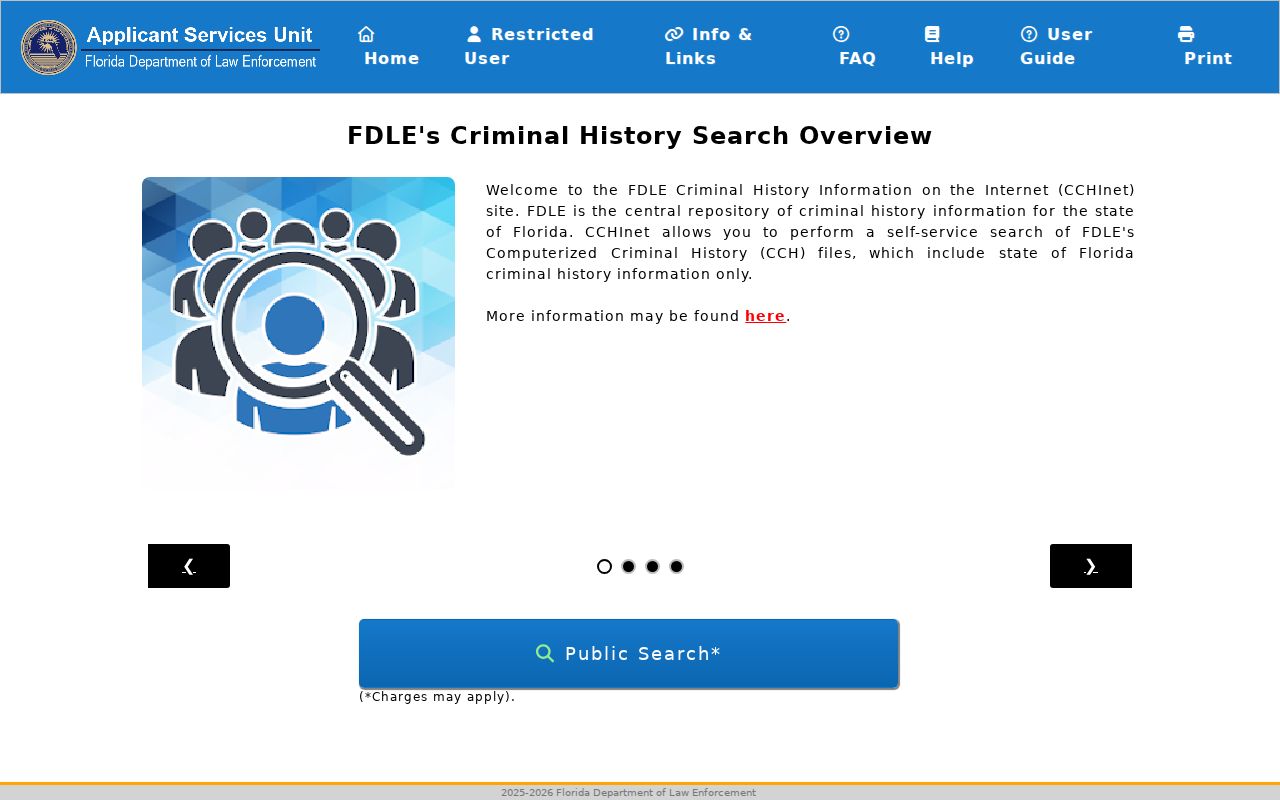 Hendry County criminal history FDLE CCHInet search