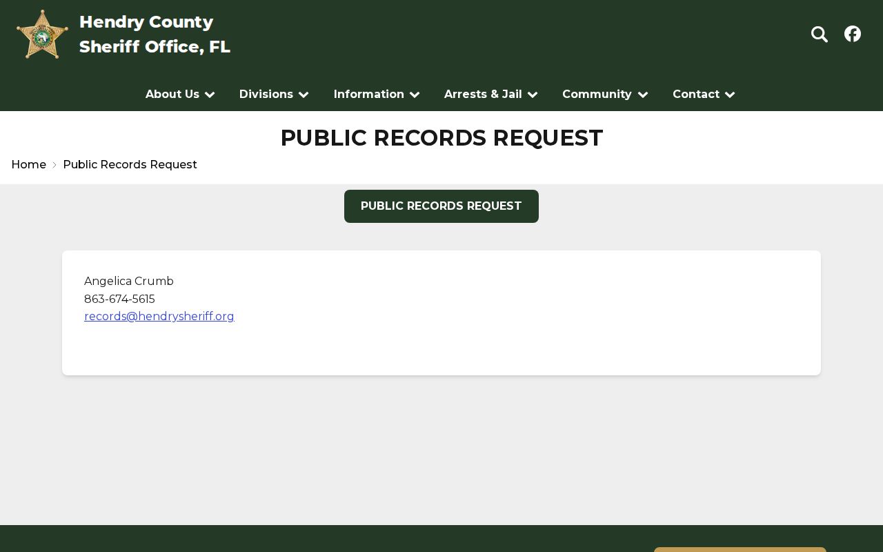 Hendry County Sheriff public records request form