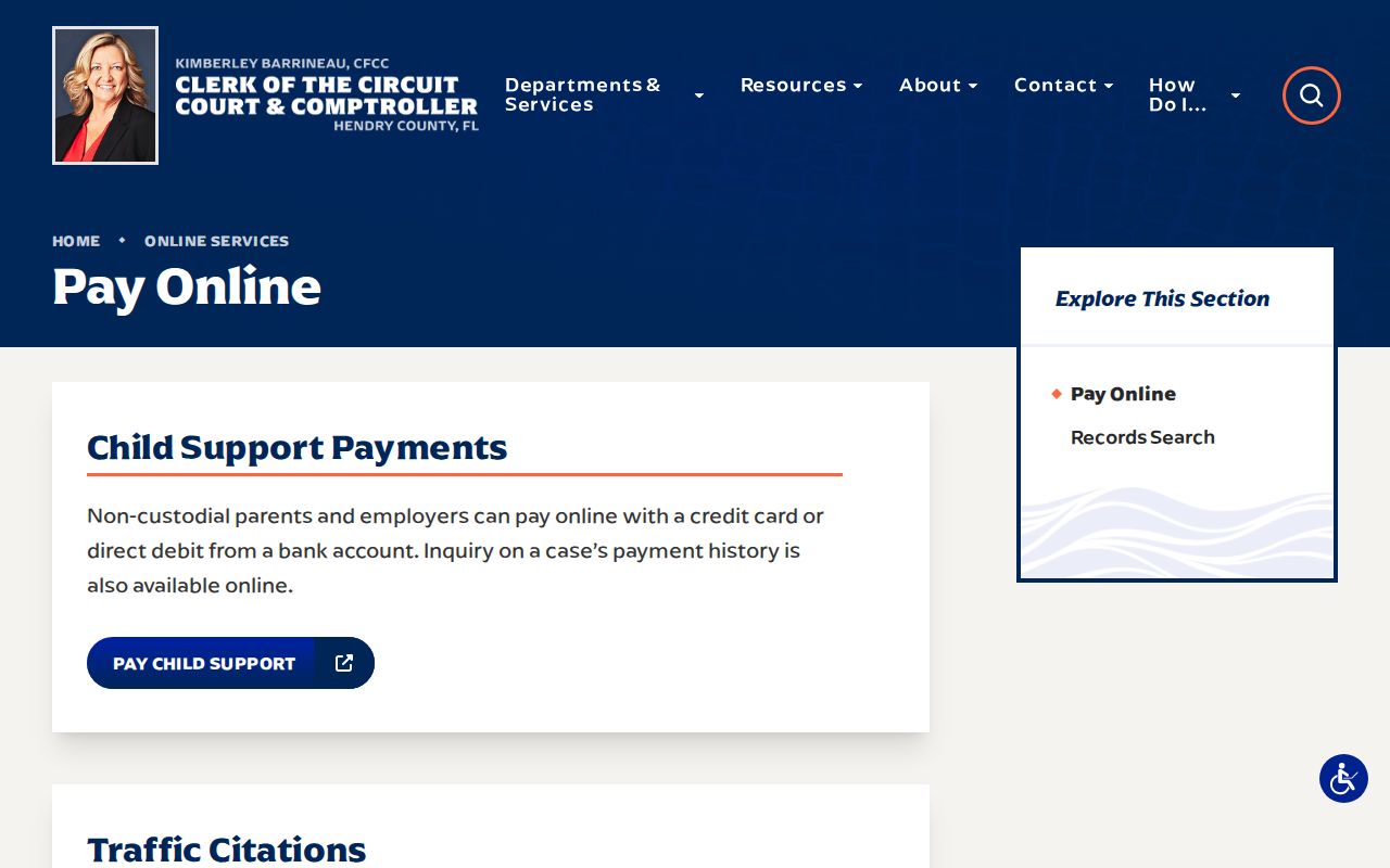 Hendry County Clerk online criminal court payment service